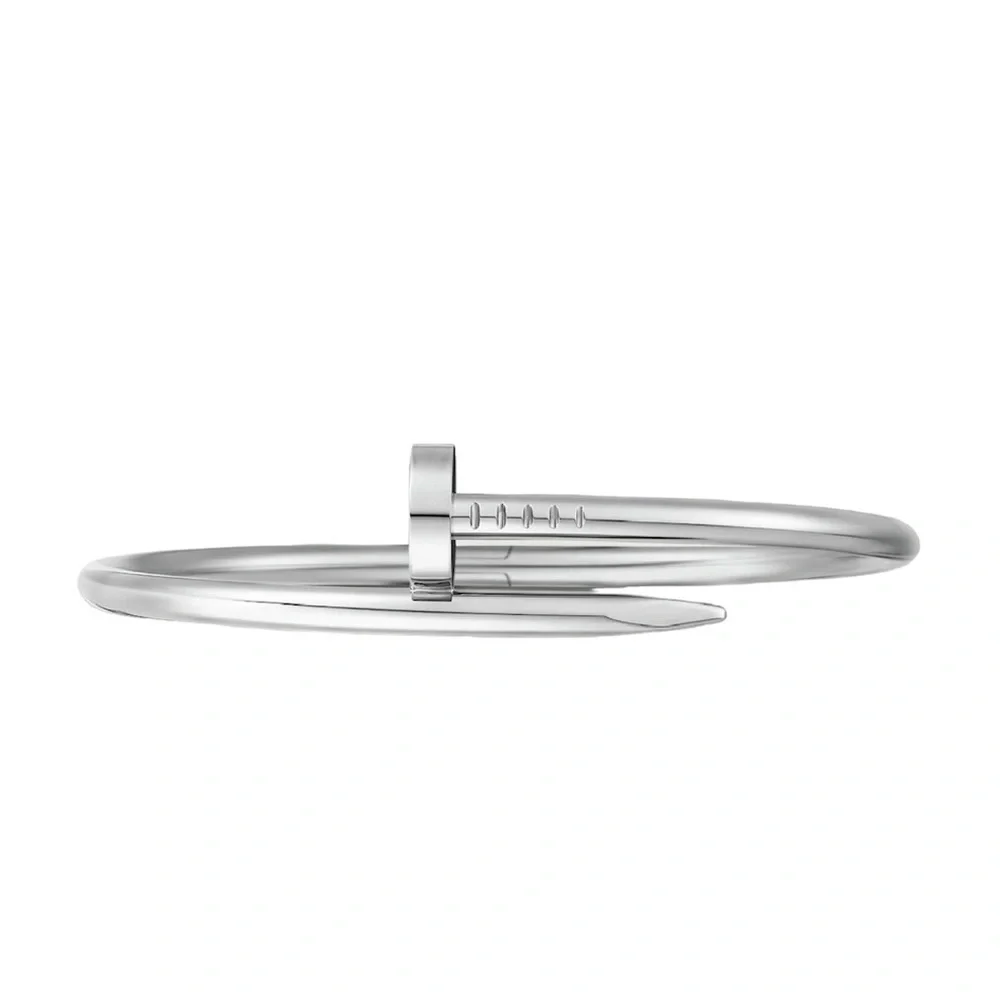 NEW Nail Cuff Bangle Bracelet in Silver - Picture 5 of 9